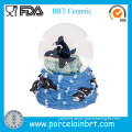 Whales swimming in ocean colleation snow globe Desk Figurine